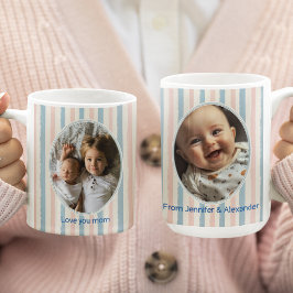 Caneca De Café Moldura de Pastel de Foto Personalizada Dia das Mã