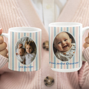 Caneca De Café Moldura de Pastel de Foto Personalizada Dia das Mã