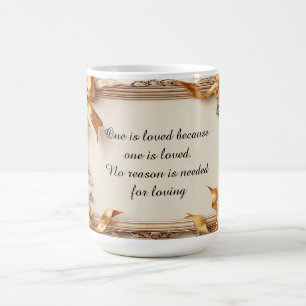 Caneca De Café Moldura Dourada Ornamentada Elegante