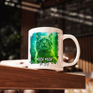 Caneca De Café Moldura Meow Moderna – Foto Personalizada com Nome