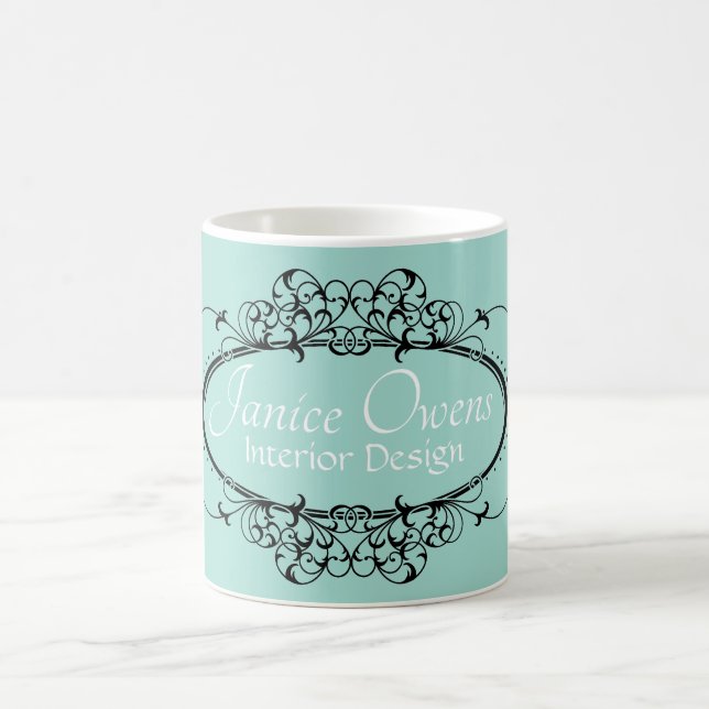 Caneca De Café Moldura Personalizada com Enfeites (Centro)