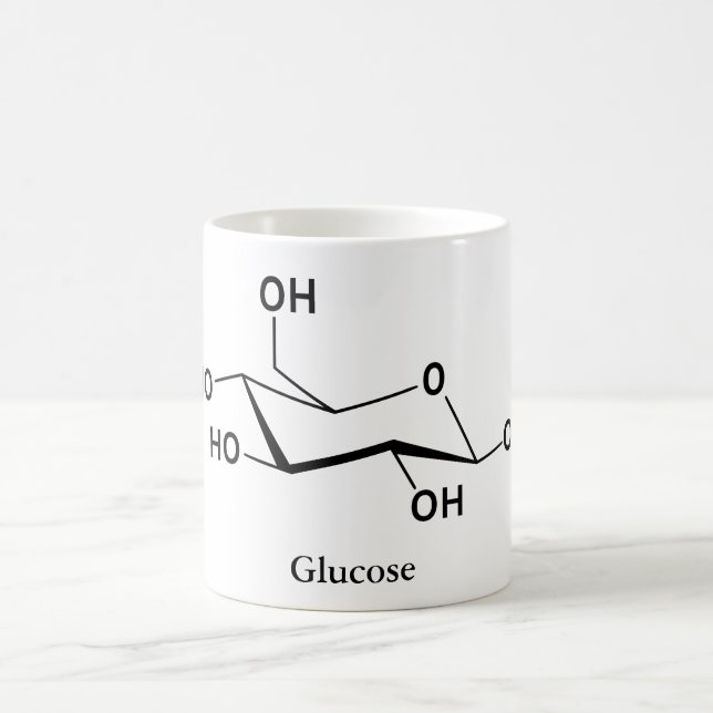 Caneca De Café Molécula de Açúcar de Glicose Química Ciência (Centro)