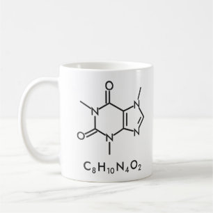 Caneca De Café Molécula de Cafeína Química Ciência do Café