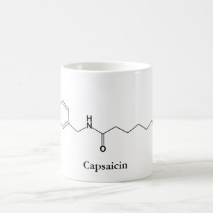 Caneca De Café Molécula de Capsaicina Química Amantes de Comida A