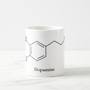 Caneca De Café Molécula de Dopamina Química Bioquímica