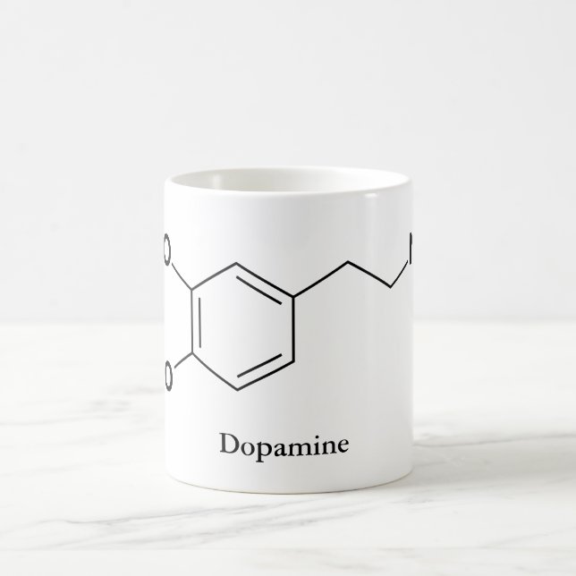 Caneca De Café Molécula de Dopamina Química Bioquímica (Centro)