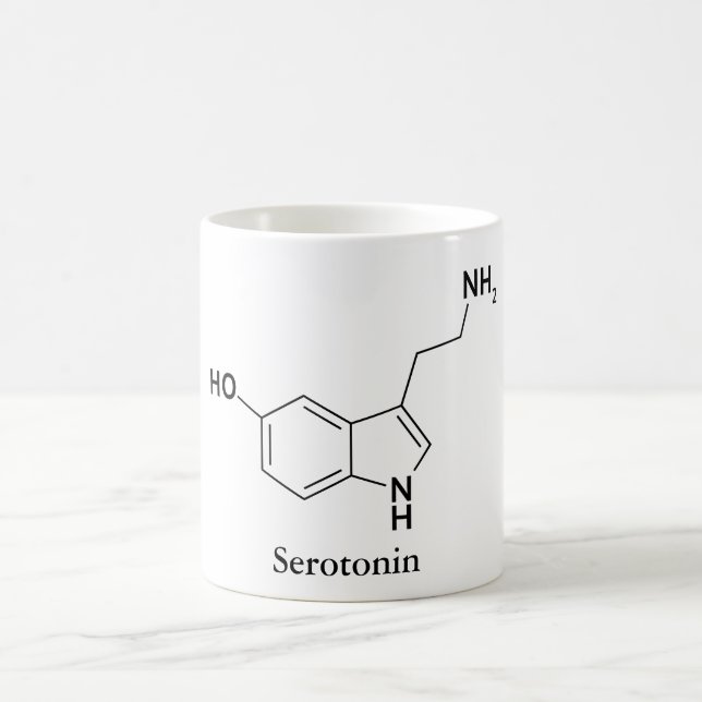 Caneca De Café Molécula de Serotonina Química Ciência (Centro)
