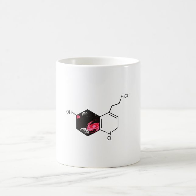 Caneca De Café Molécula química com vista espacial (Centro)