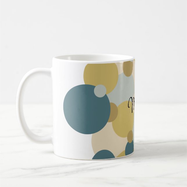 Caneca De Café Moléculas amarelas-azuis personalizadas (Esquerda)