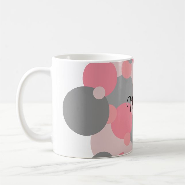 Caneca De Café Moléculas de cinza rosa (Esquerda)