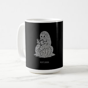 Caneca De Café Moleque Cozido Lendo na Capuz de Abóbora