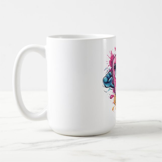 Caneca De Café Moletom Gráfico Gritando Picolé Irritado (Esquerda)