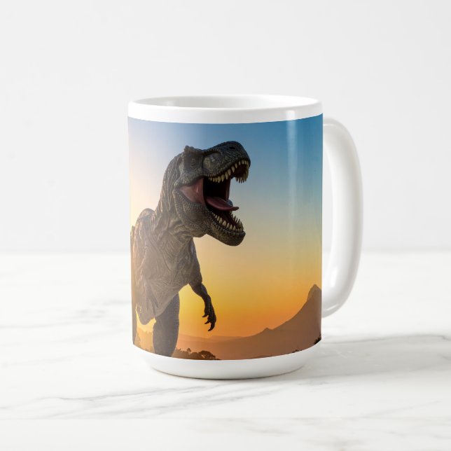 Caneca De Café Moletom T-Rex – Dinossauro Rugindo (Frente Esquerda)