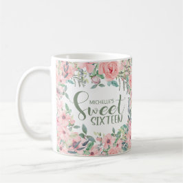 Caneca De Café Molhação Floral Cor de Água Rosa Esbranquiçada 16