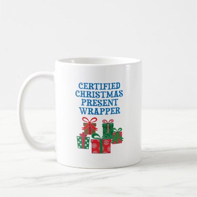 Caneca De Café Molhador de Natal atual certificado (Esquerda)