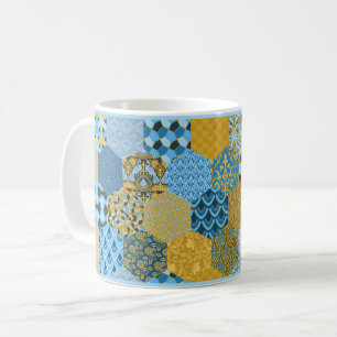 Caneca De Café Molho de café azul e amarelo