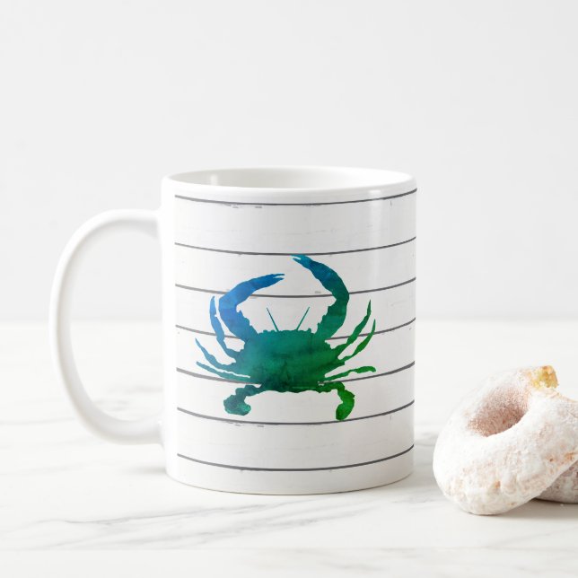 Caneca De Café Molho de pintor de aquarela azul (Com Donut)