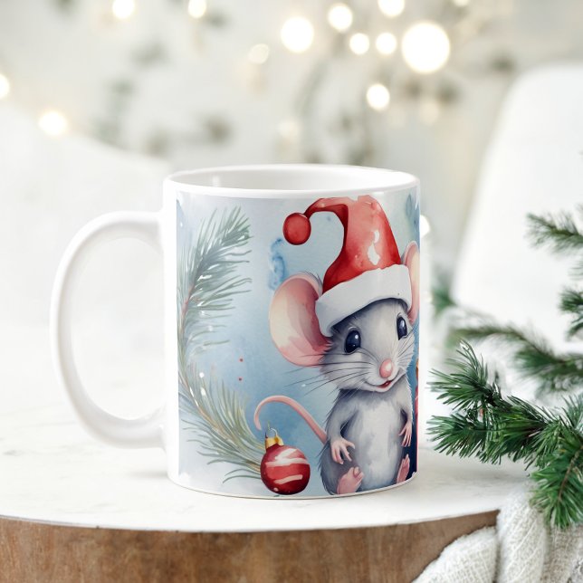 Caneca De Café Molho Festivo Camundongo de Natal (Criador carregado)