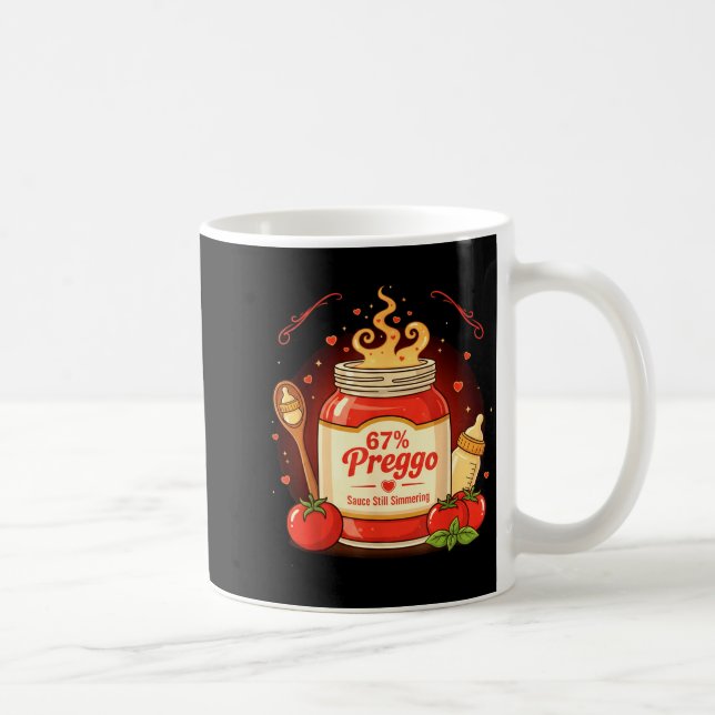 Caneca De Café Molho Preggo Massa Anúncio de Gravidez Engraçado 6 (Direita)