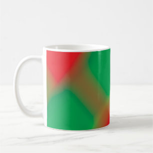 Caneca De Café Molho verde vermelho e Dourado de design abstrato