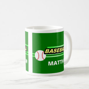Caneca De Café Molhos De Basebol Personalizados Com Nomes