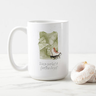 Caneca De Café Molhos Quentes e Abraços Festivos Aquarela