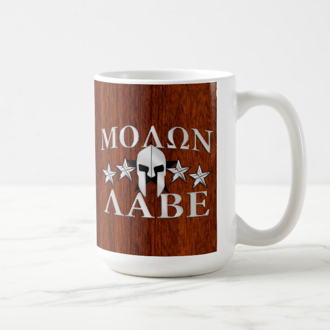 Caneca De Café Molon Labe Spartan Warrior Helmet Mahogany (Direita)