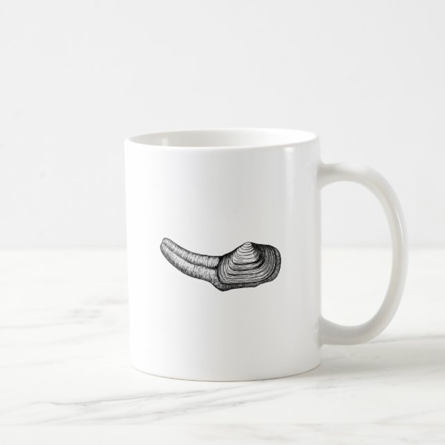 Caneca De Café Moluscos de Geoduck (ilustração preto e branco) (Direita)