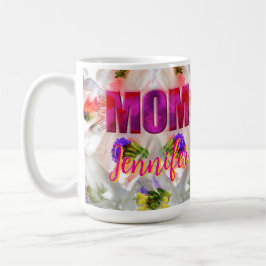Caneca De Café 'Mom-Boss-Fire' – Diseño floral en cubos 