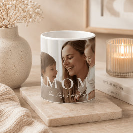 Caneca de café MOM com foto personalizada moderna