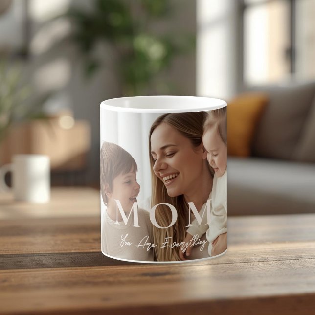 Caneca de café MOM com foto personalizada moderna (Criador carregado)