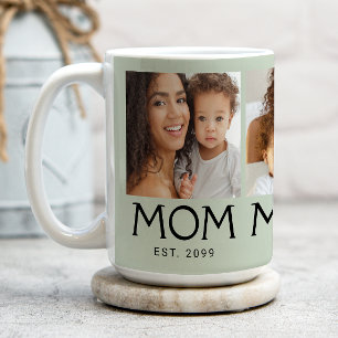 Caneca De Café Mom Estabelecida Tipografia Verde Sage 3 Foto
