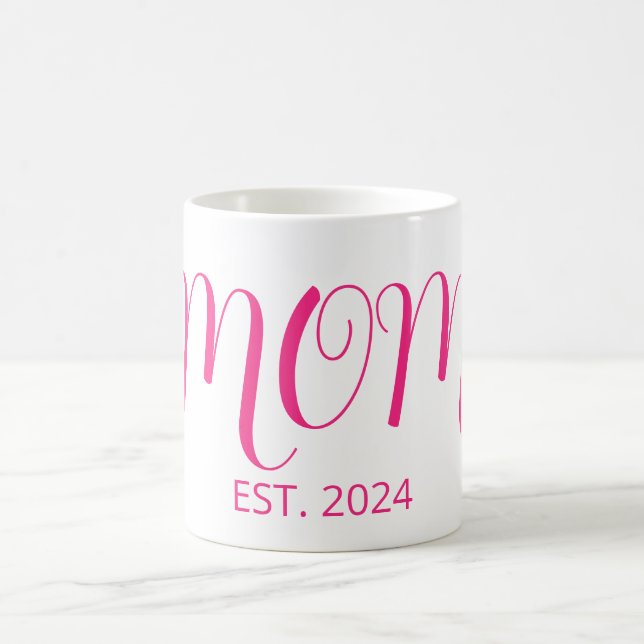 Caneca De Café Mom Established Big Script New Mom Gift (Centro)