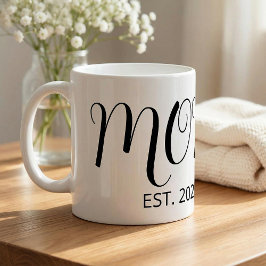 Caneca De Café Mom Established Big Script New Mom Gift 