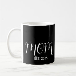 Caneca De Café Mom Established Black Scrip New Mom Gift 