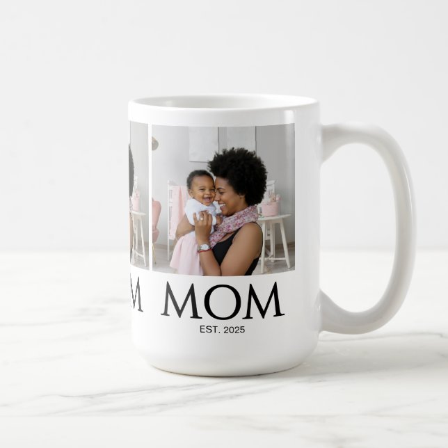 Caneca De Café Mom Established Classic Caps White Photo (Direita)