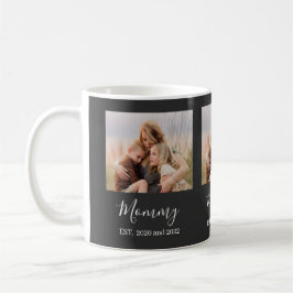 Caneca De Café Mom Established Elegant Photo Script Black