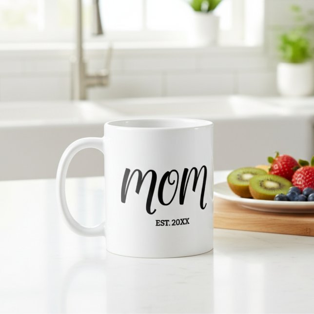 Caneca De Café Mom Established New Mom Gift (Criador carregado)