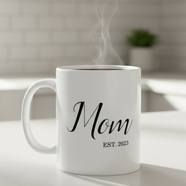 Caneca De Café Mom Established New Mom Gift (Criador carregado)