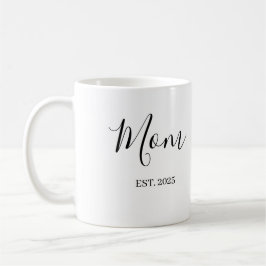 Caneca De Café Mom Established New Mom Gift Minimalist