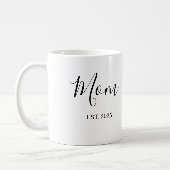 Caneca De Café Mom Established New Mom Gift Minimalist (Esquerda)
