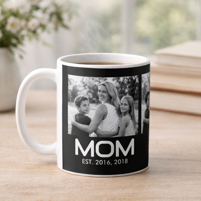 Caneca De Café Mom Established Photo Mother's Day  (Criador carregado)