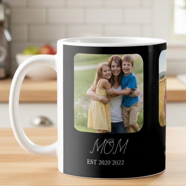 Caneca De Café Mom Established Script 3 Photo   (Criador carregado)
