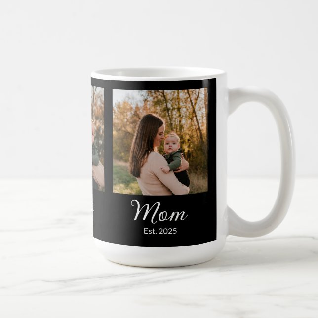 Caneca De Café Mom Established Script Black 3 Photo (Direita)