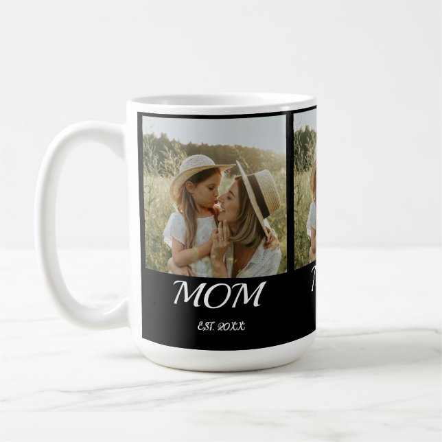Caneca De Café Mom Established Script Black 3 Photo (Esquerda)