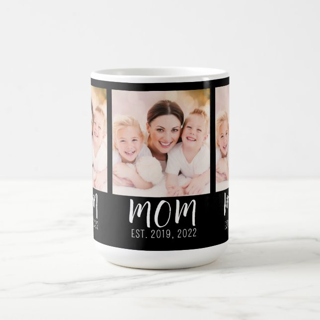 Caneca De Café Mom Established Script Black 3 Photo  (Centro)