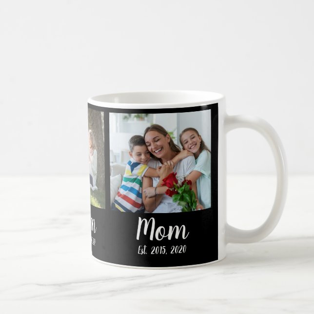 Caneca De Café Mom Established Script Black 3 Photo (Direita)