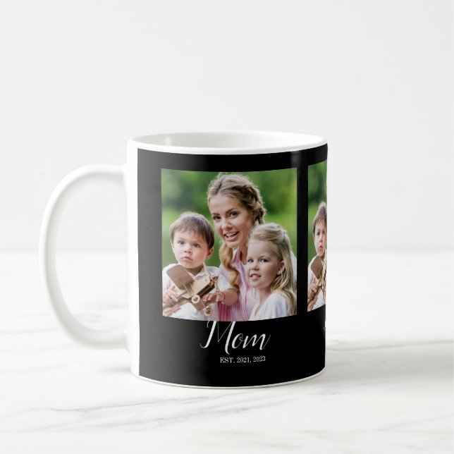 Caneca De Café Mom Established Script Black 3 Photo  (Esquerda)