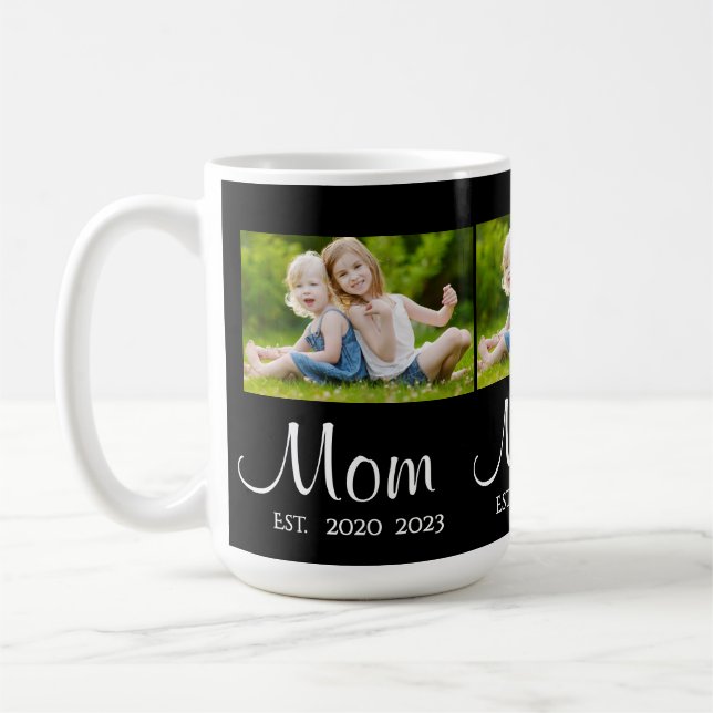 Caneca De Café Mom Established Script Black 3 Photo (Esquerda)
