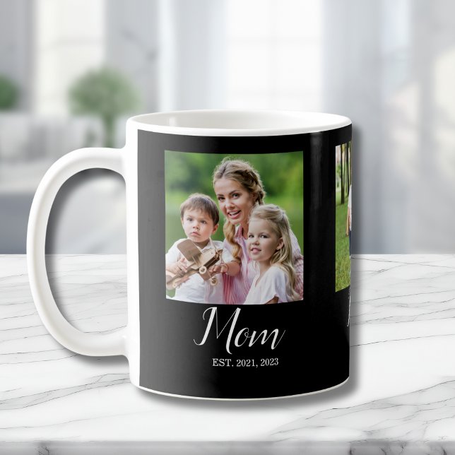 Caneca De Café Mom Established Script Black 3 Photo (Criador carregado)